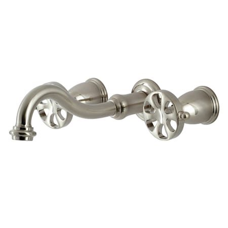 Kingston Brass KS3028RX Two-Handle Wall Mount Tub Faucet, Brushed Nickel KS3028RX